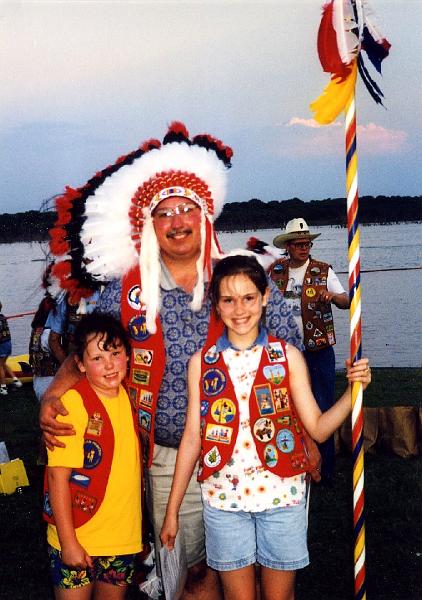 1998 - Indian Princess Family Campout, Lloyd Park, TX - Stephanie, Marty & Gretchen.jpg - 1998 - Indian Princess Family Campout, Lloyd Park, TX - Stephanie, Marty & Gretchen